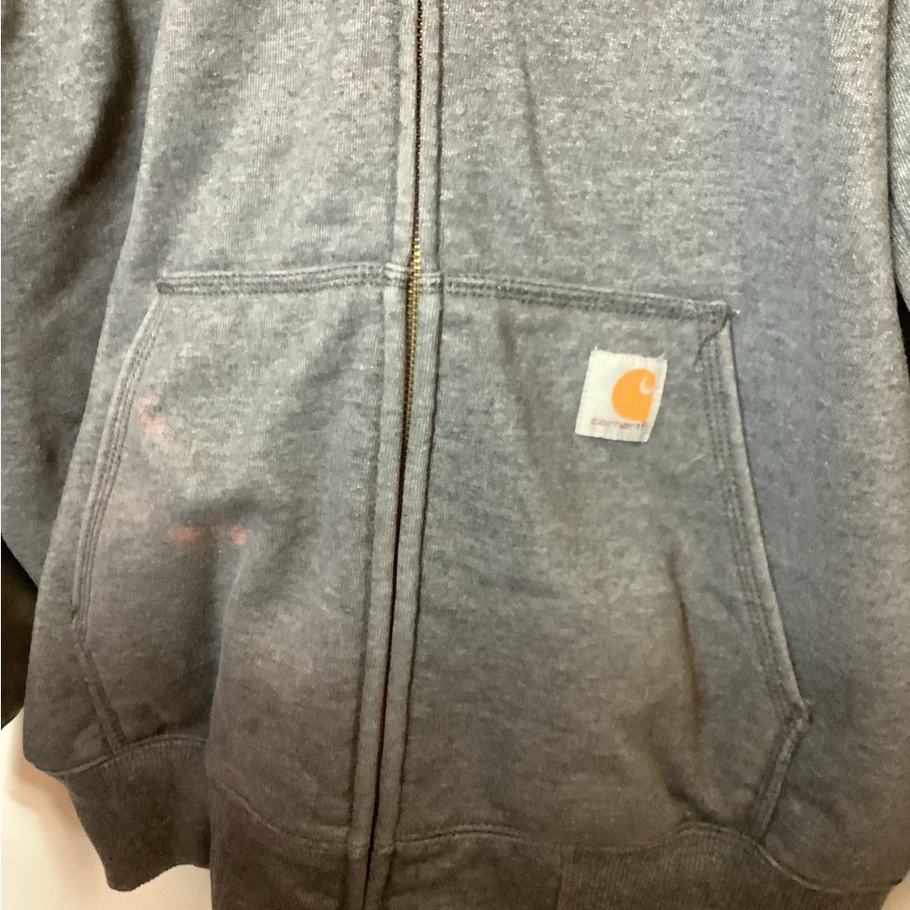 Carhartt 2 piece bundle Gray hoodie & black Beenie 2XL kangaroo pockets full zip - Picture 7 of 16